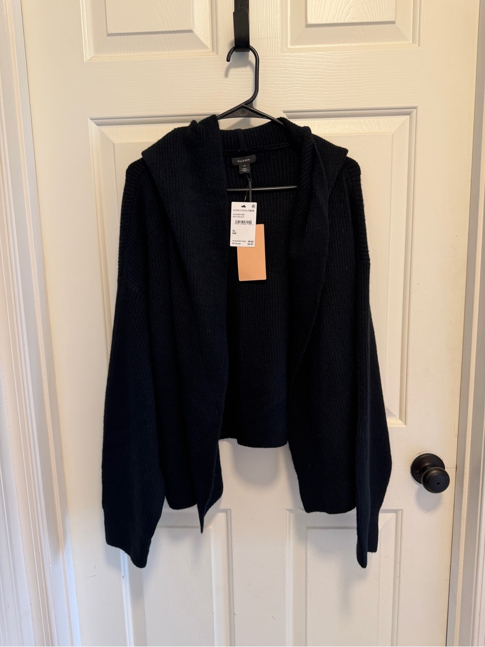 Halogen Hooded Black Cardigan Size XLarge